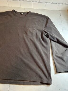 MEC Men's Long-Sleeve Crewneck Pocket fleece Shirt - Brown / grey